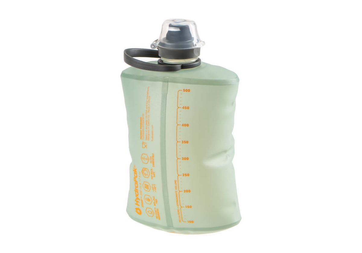 Hydrapak STOW Foldable Water Bottle 500ml Green