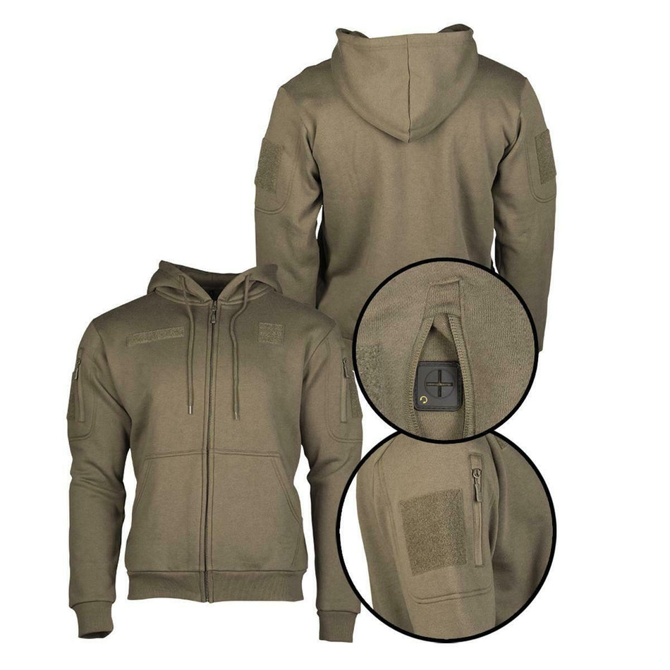 Mil-Tec Hoodie Fleece With Zipper Green 