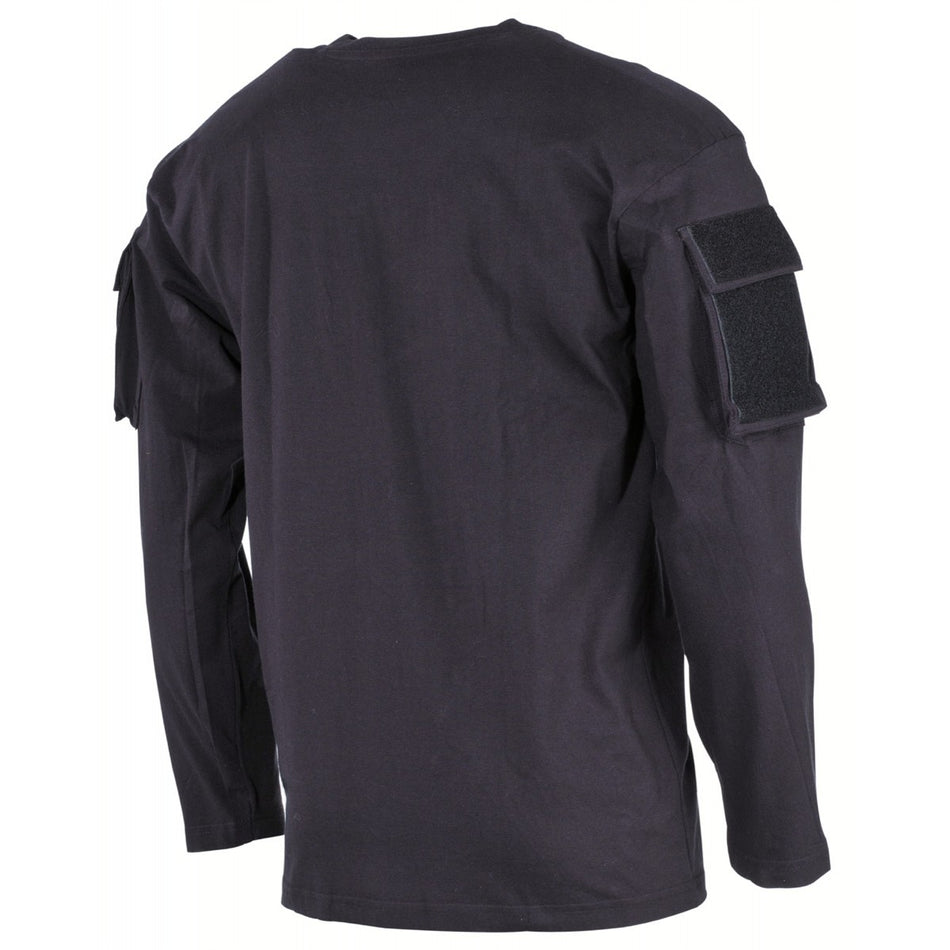 MFH Tactical T-Shirt Long Sleeved With Arm ID Panels Black