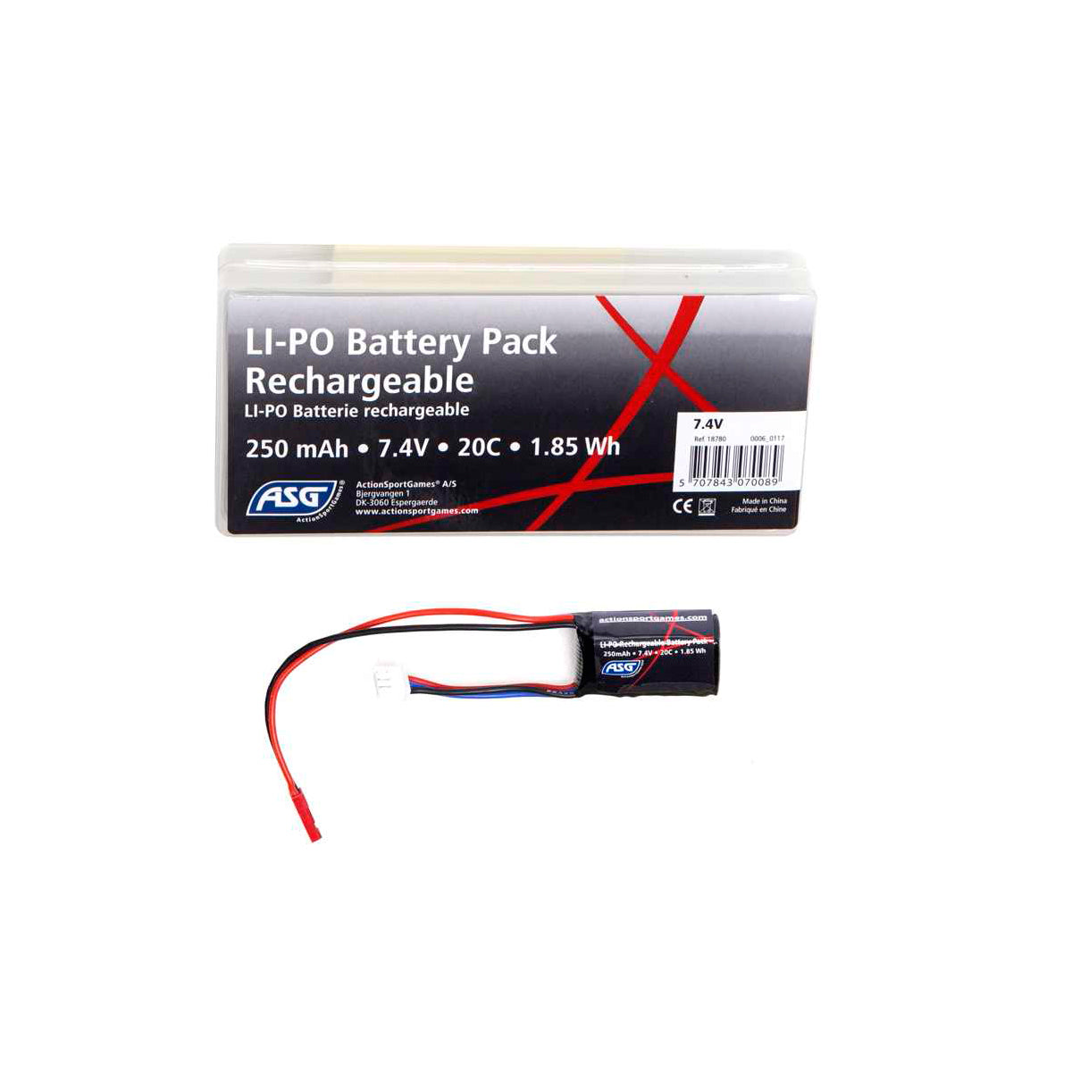 ASG HPA Lipo Battery 7.4v 250 Mah (InStore Only) 