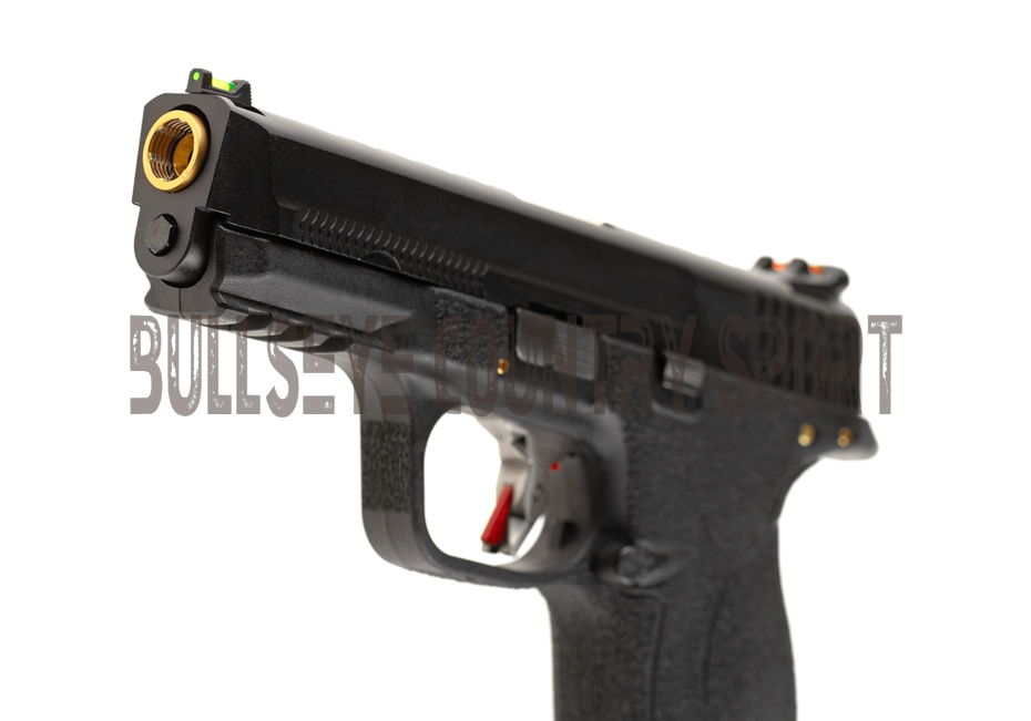 WE WET-05 Airsoft Pistol GBB Black Frame Black Slide Gold Barrel