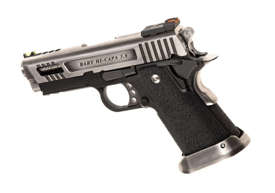 WE Hi-Capa 3.8 Force Full Metal GBB Silver Slide Pistol