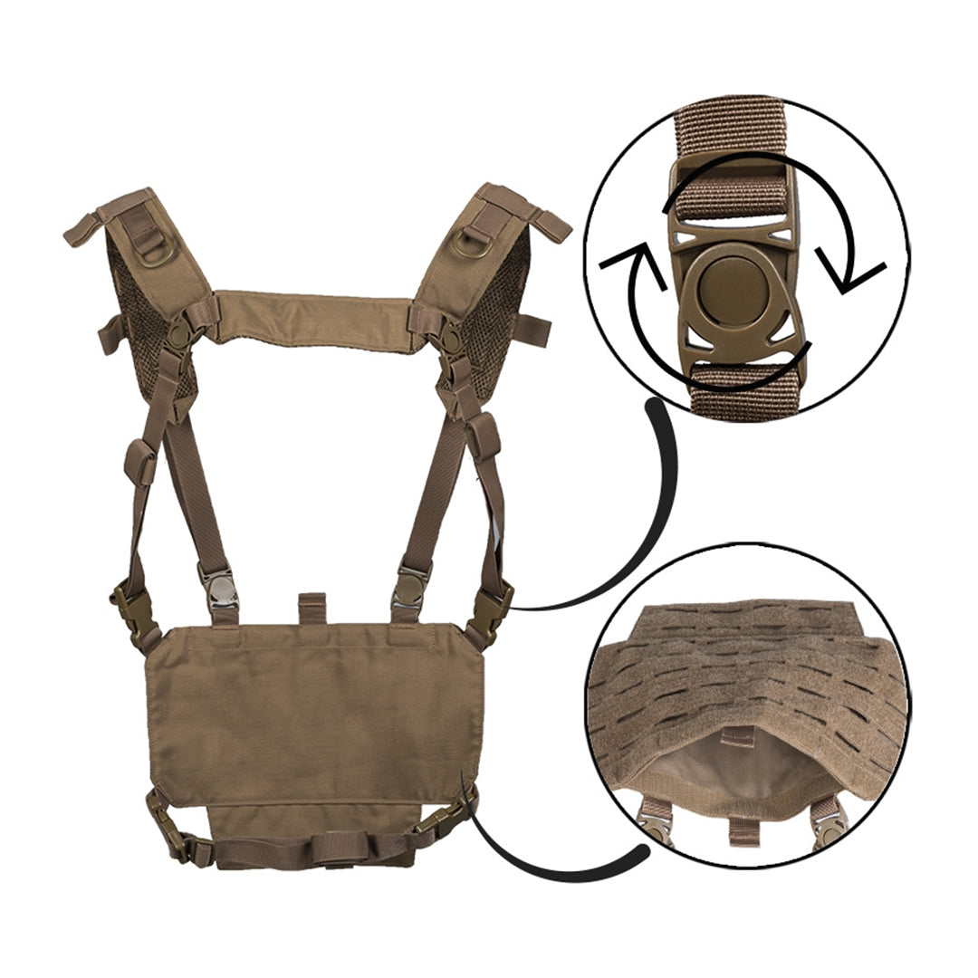 Mil-Tec Tactical Chest Rig Vest Lightweight Dark Coyote