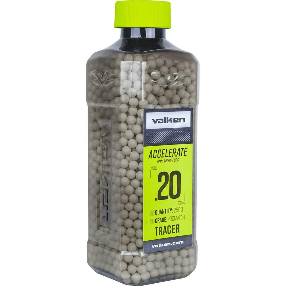 Valken Airsoft 2 Bottles Accelerate 0.20g Tracer BBs 5000