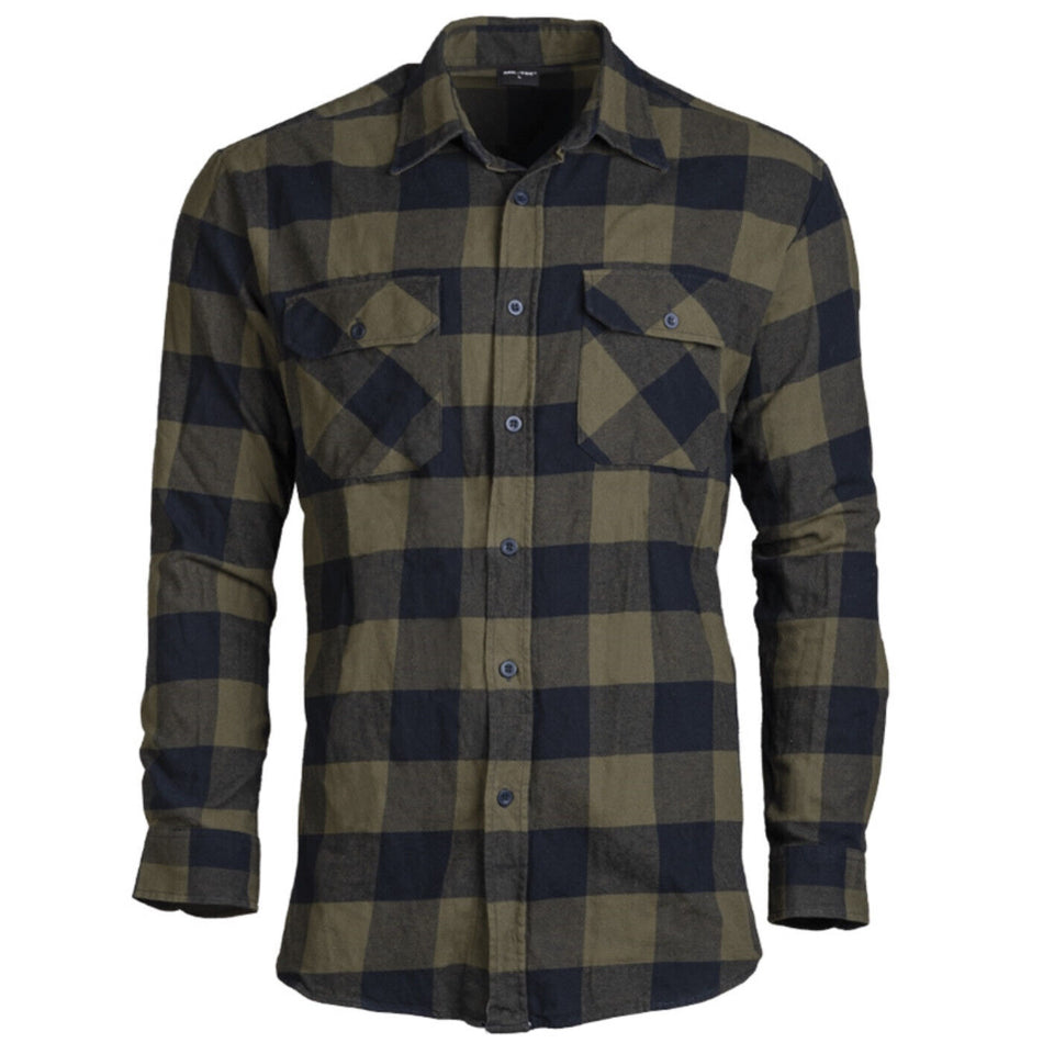 Mil-Tec Lumberjack Check Flannel Shirt Black / OD