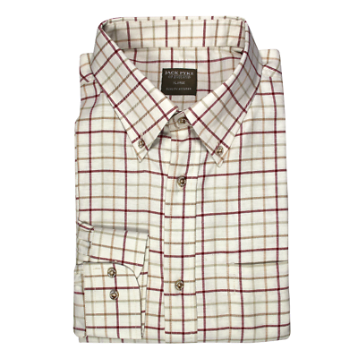 Jack Pyke Countryman Mens Casual Check Shirt Burgundy