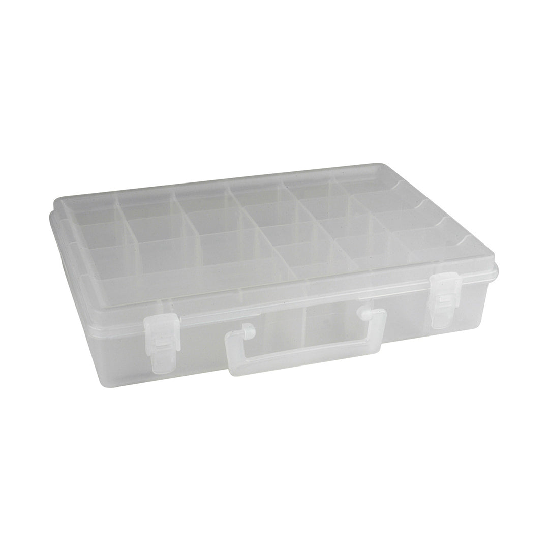 Leeda Multi Change Case Fishing Tackle Box 6-24 Compartments Clear