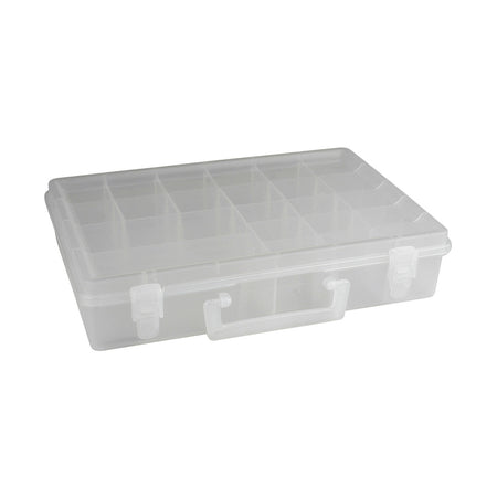 Leeda Multi Change Case Fishing Tackle Box 6-24 Compartments Clear