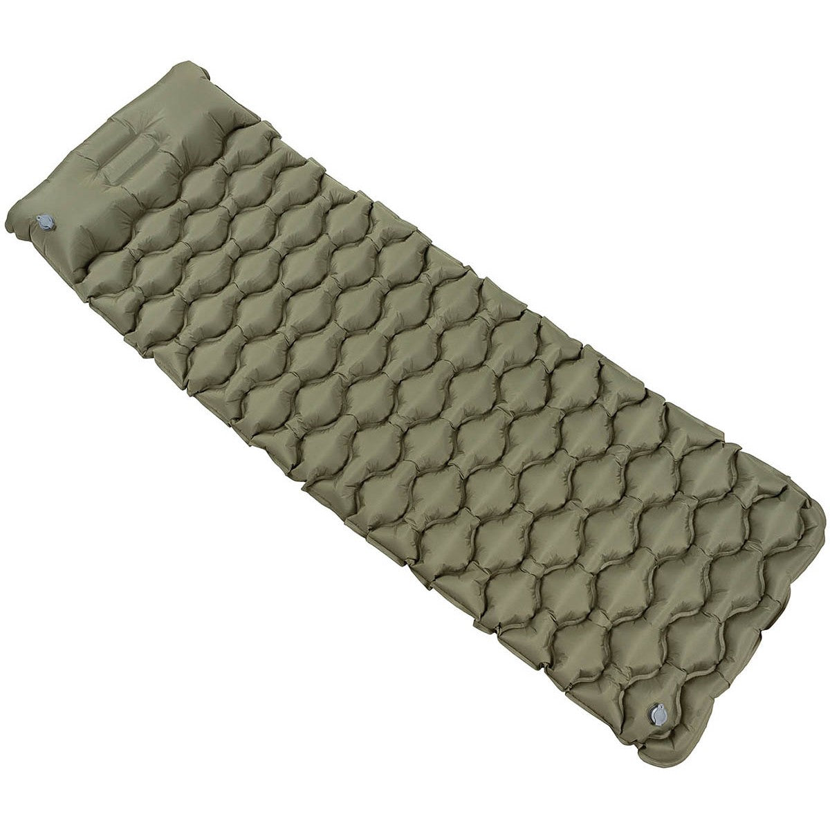 MFH Inflatable Sleeping Air Mattress Pad With Headrest OD Green