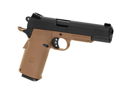 KJ Works KP-11 Gas Blowback Pistol Tan Metal Slide Black 6mm