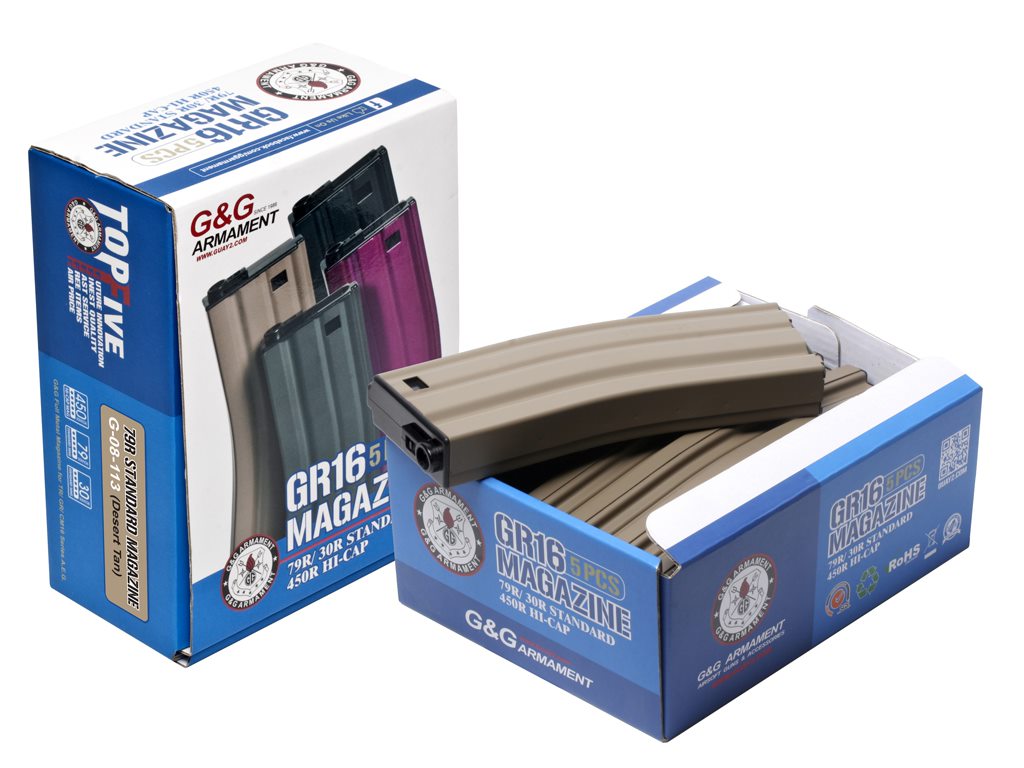 G&G M4 Series Magazine Box Set 79rd Tan 6mm bb's