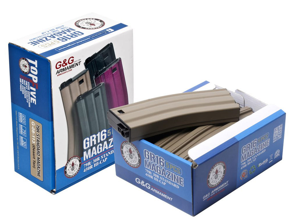 G&G M4 Series Magazine Box Set 79rd Tan 6mm bb's