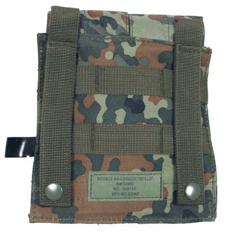MFH Double Magazine Pouch Velcro Closure M-Series Flecktarn