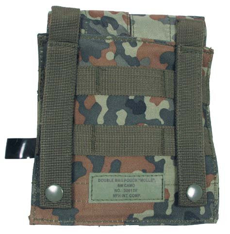 MFH Double Magazine Pouch Velcro Closure M-Series Flecktarn