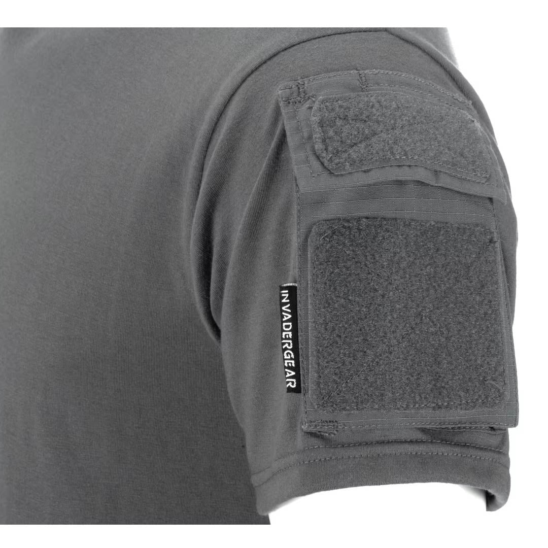 Invader Gear Tactical T-Shirt Wolf Grey Arm ID Panel Pocket