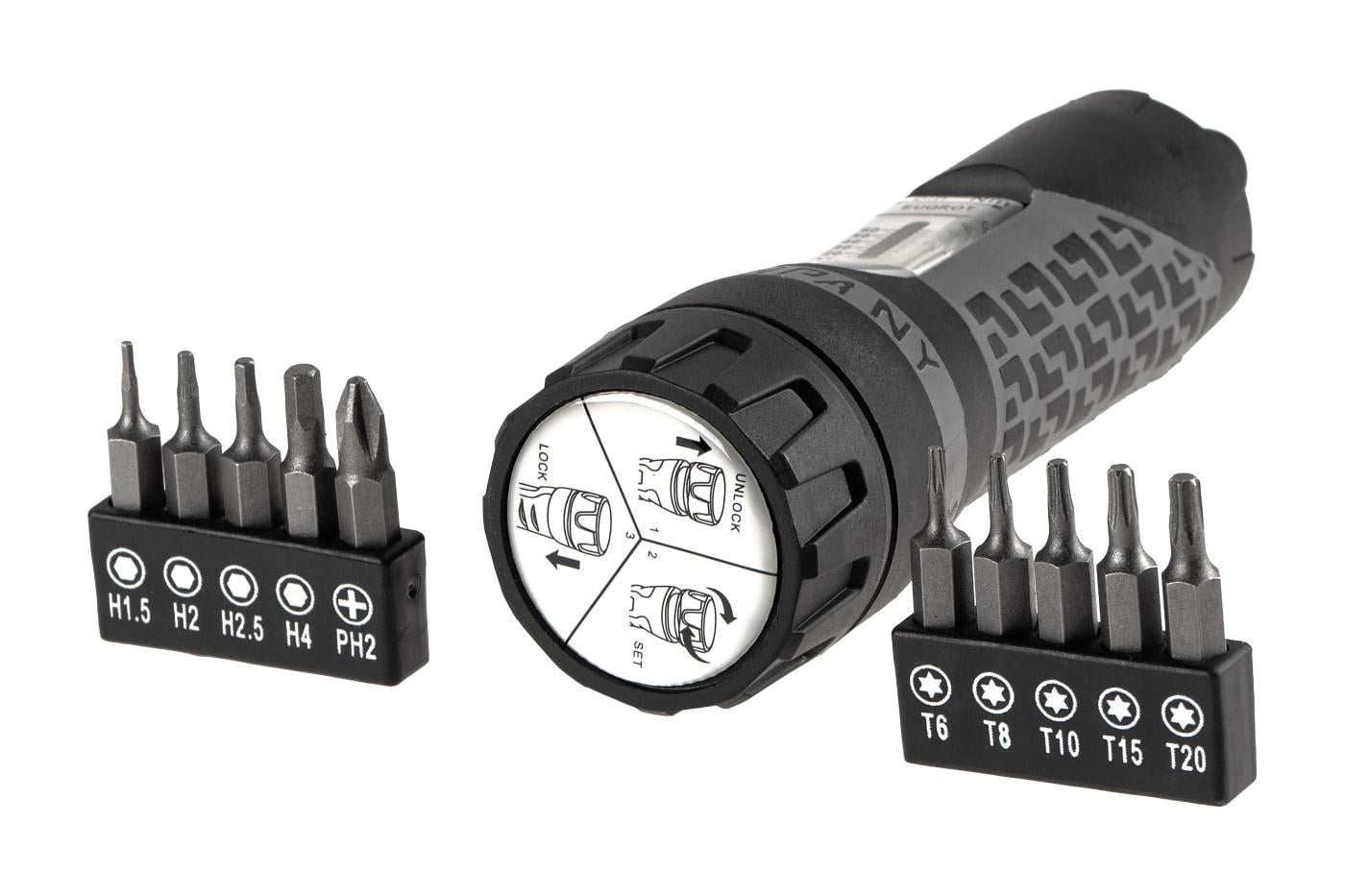 Gunpany Gun Teching Torque Screwdriver 1.1 - 6.8Nm T6, T8, T10, T15, T20, H1.5, H2, H2.5, H4 and PH2