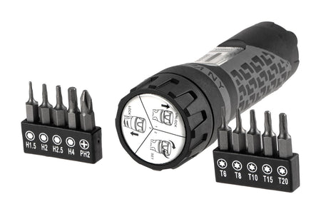Gunpany Gun Teching Torque Screwdriver 1.1 - 6.8Nm T6, T8, T10, T15, T20, H1.5, H2, H2.5, H4 and PH2