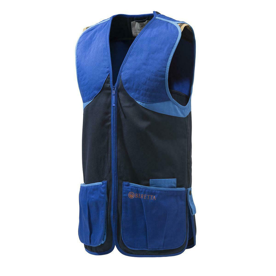 Beretta Full Cotton Shooting Vest Skeet Blue & Navy