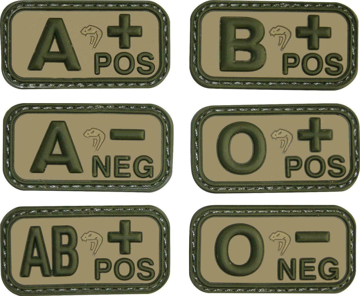 Viper Rubber Blood Group Patch Green