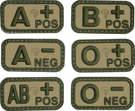Viper Rubber Blood Group Patch Green