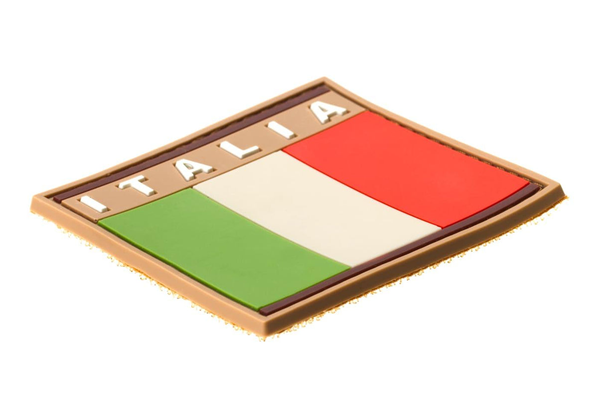 PVC Italian Flag Rubber Morale Patch Hook & Loop