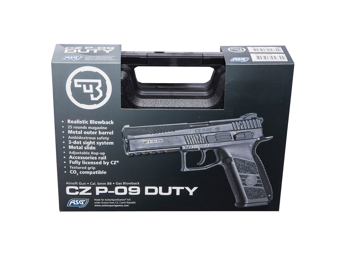 ASG CZ P-09 Airsoft Pistol Metal Slide GBB Incl Case