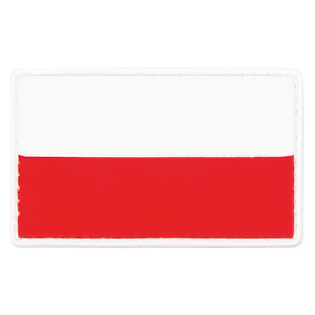 MFH Polish Flag Rubber Patch 8 x 5 cm Hook & Loop Red White