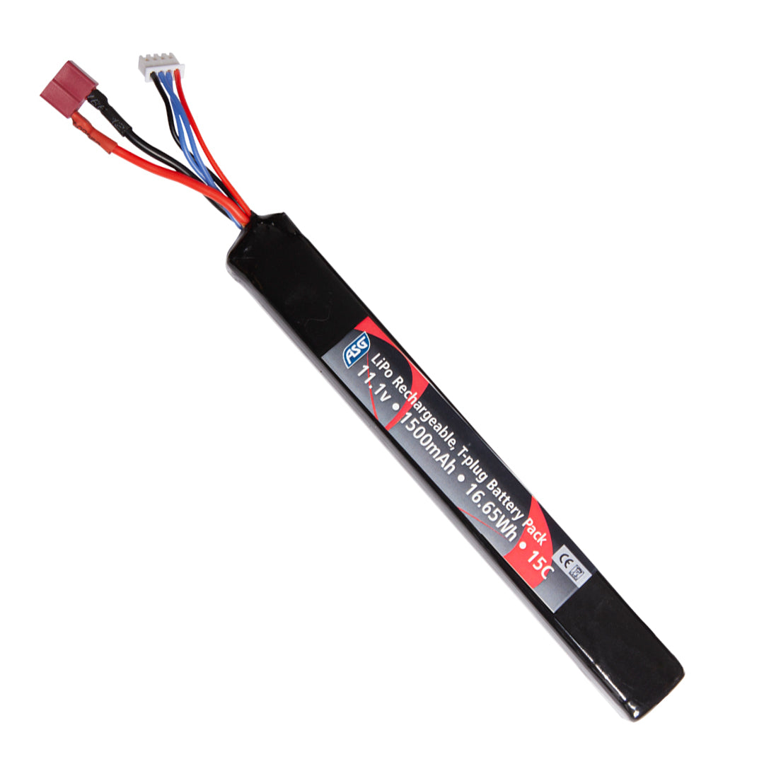 ASG Li-Po Airsoft Rifle Stick Battery 11,1V 1500 mAh 15C Deans T-plug 