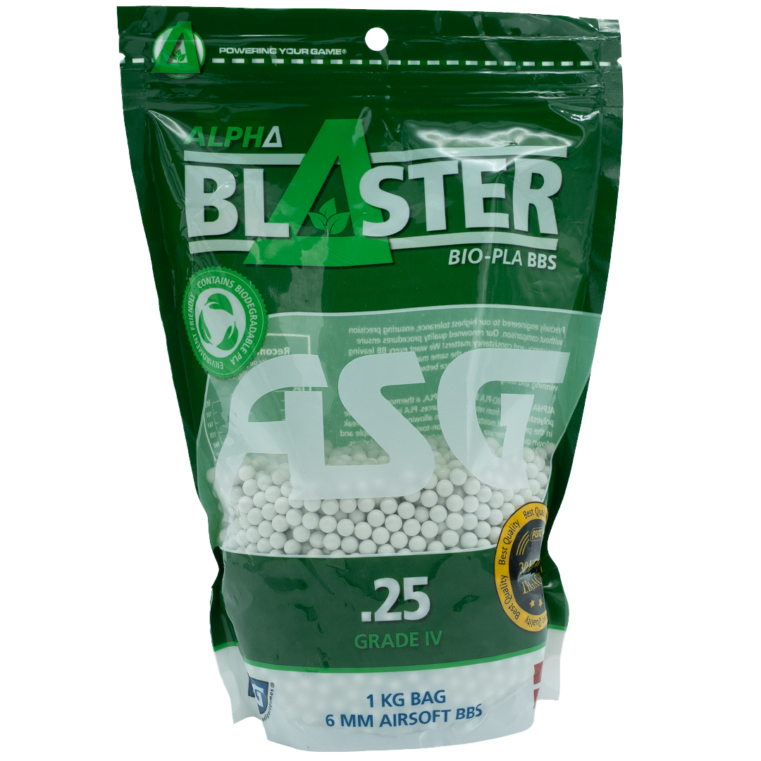ASG Alpha Blaster PLA Airsoft Ammo BB’s 0.25g 1kg Bags