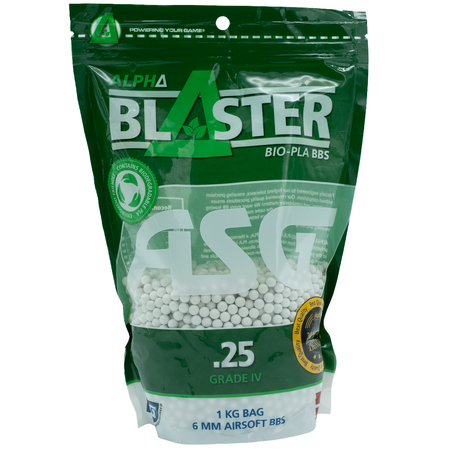ASG Alpha Blaster PLA Airsoft Ammo BB’s 0.25g 1kg Bags