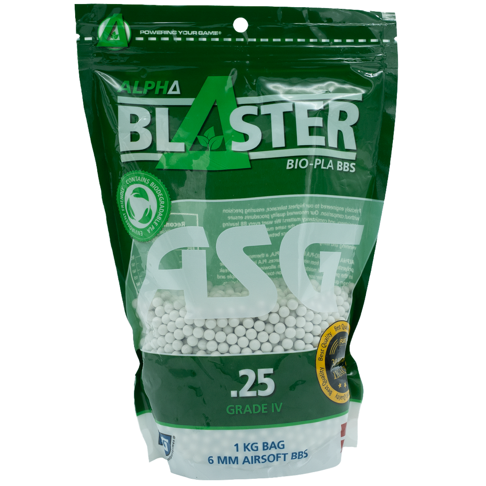 ASG Alpha Blaster PLA Airsoft Ammo BB’s 0.25g 1kg Bags
