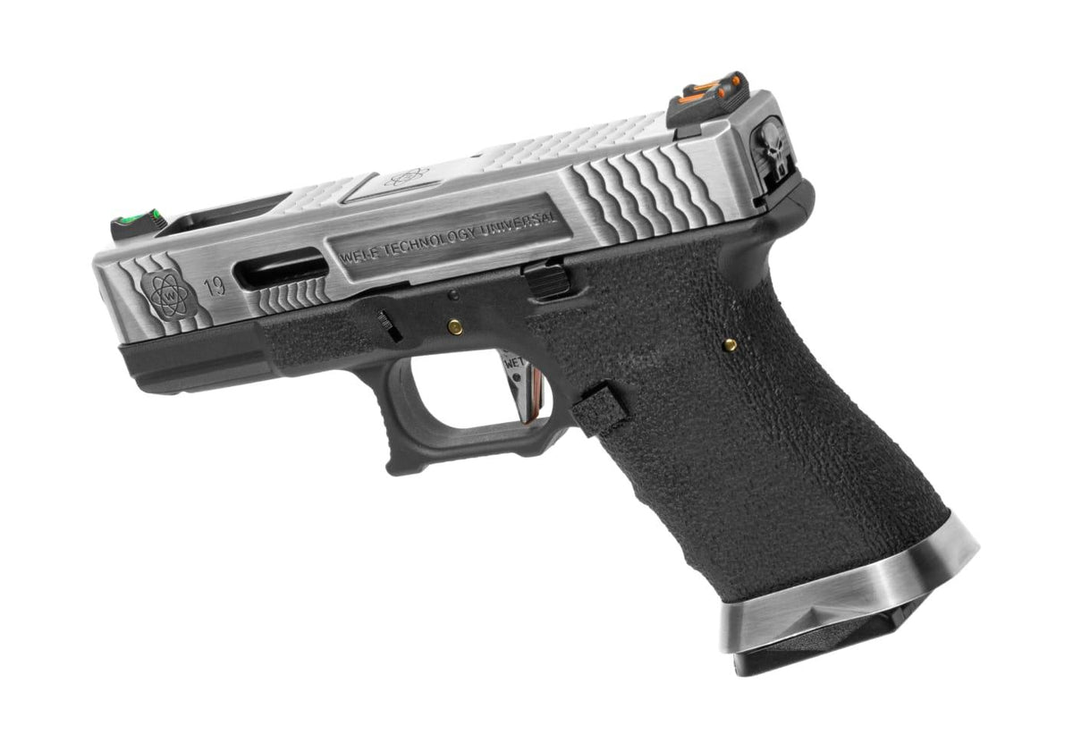 WE Airsoft EU19 E-Force Green Gas Pistol Silver Black 