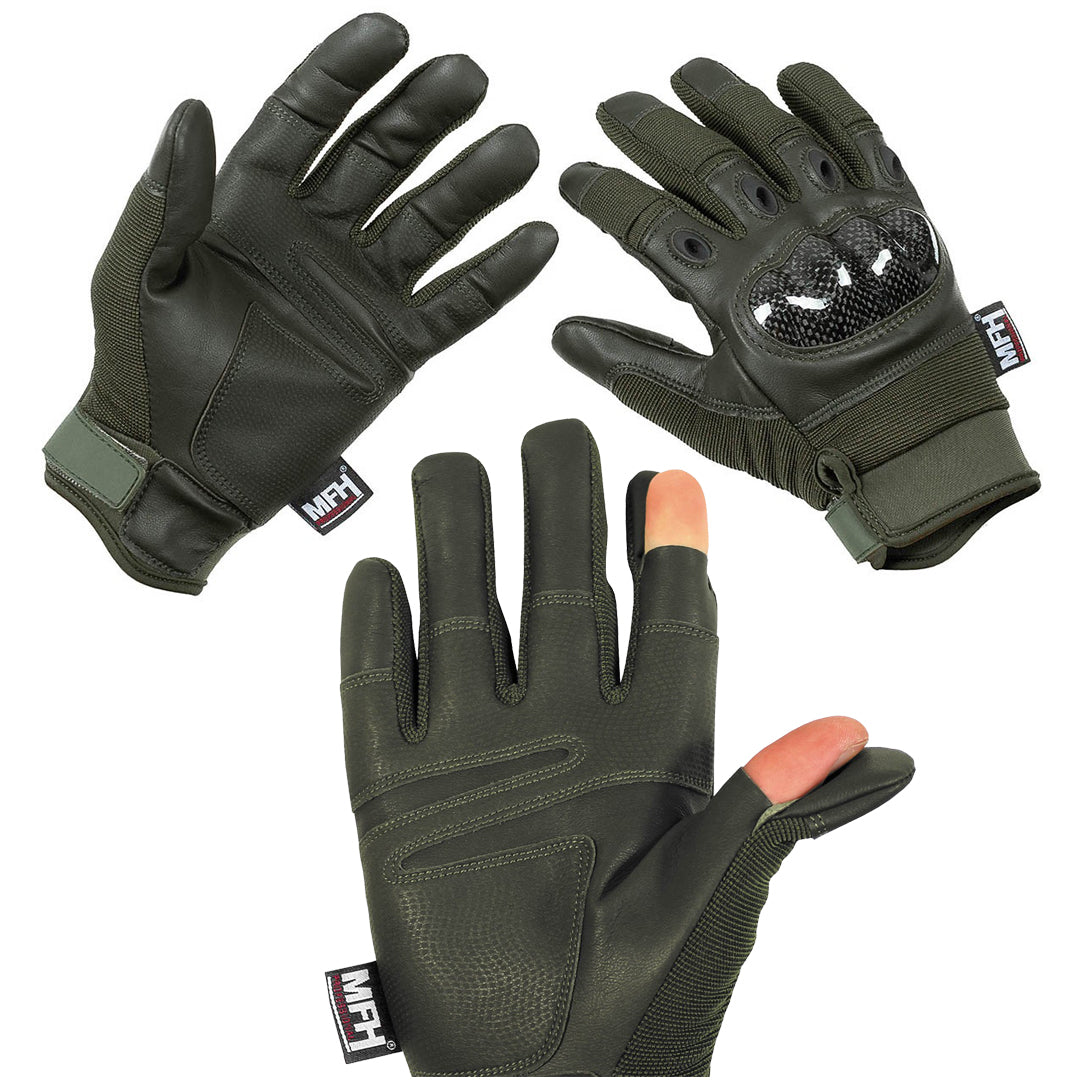 MFH MAX Mission Gloves OD Green Padded