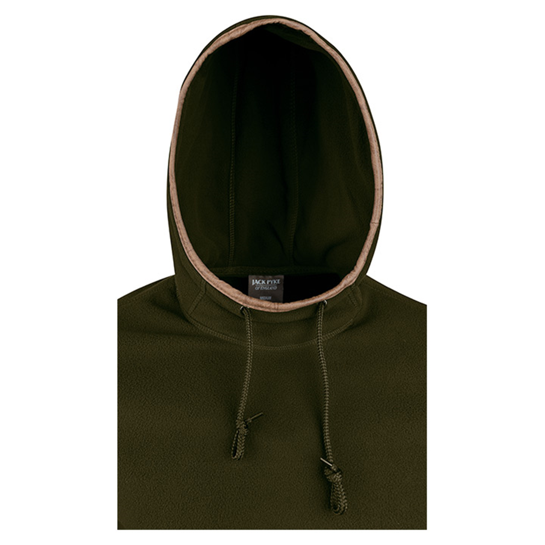 Jack Pyke Country Mens Fleece Pullover Hoodie Dark Olive 
