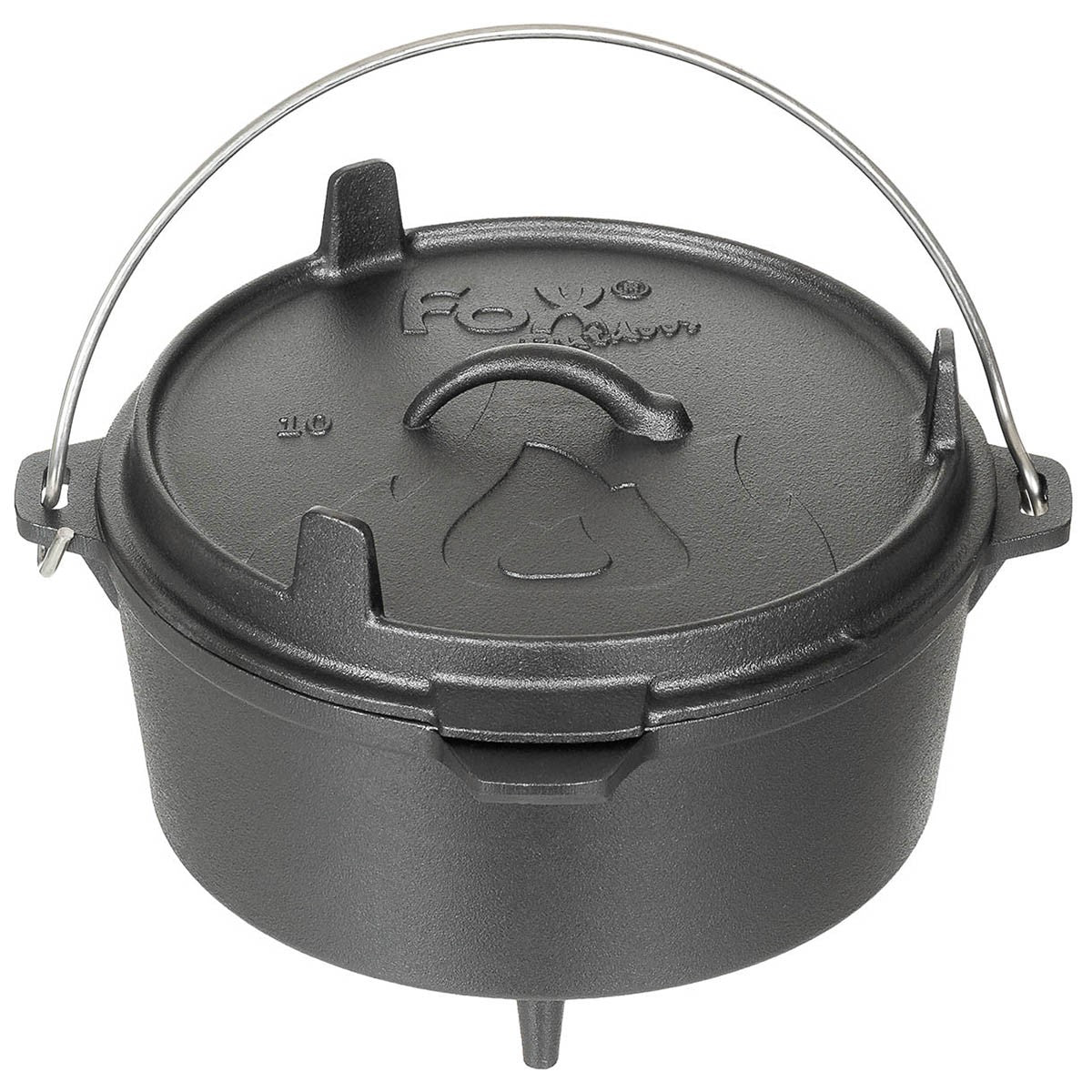 Fox Outdoors Dutch Pot Oven Cast Iron Cooking Pot 5.7 ltr