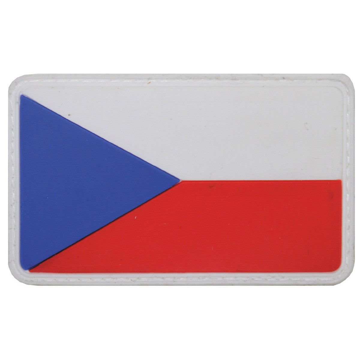 MFH Czech Flag Rubber Patch 8 x 5 cm Hook & Loop Red White Blue