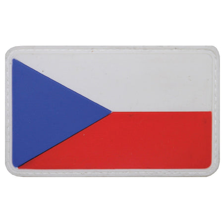 MFH Czech Flag Rubber Patch 8 x 5 cm Hook & Loop Red White Blue