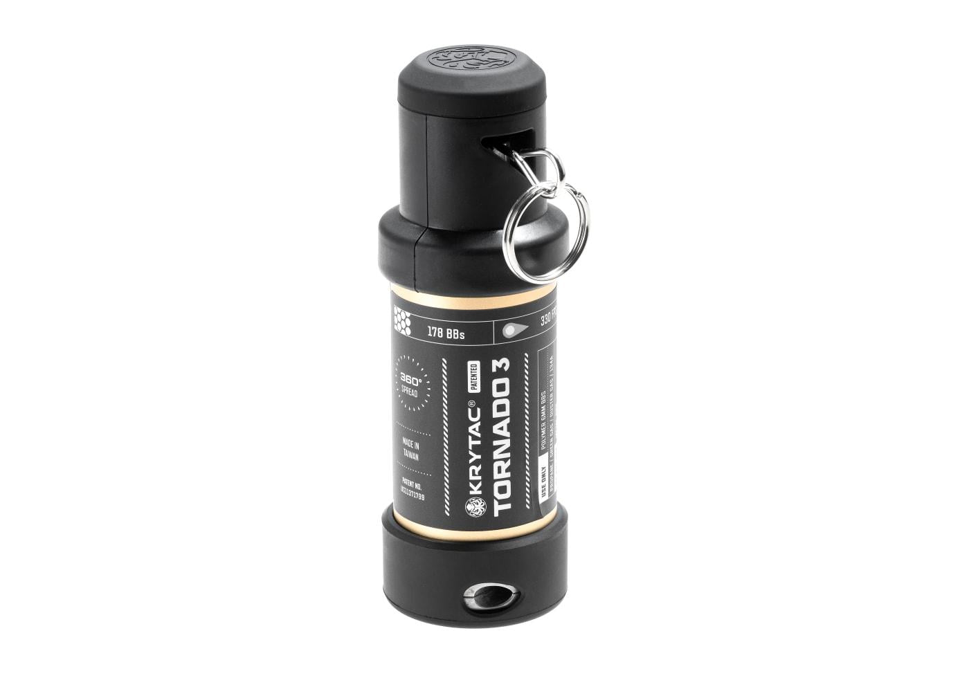 Krytac Tornado 3 Timer Frag Airsoft Gas Grenade Black