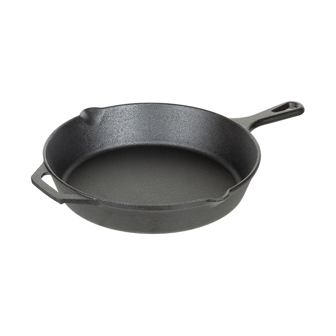 FOX Outdoor Camping Cast Iron Frying Pan with Handle 30cm Black 