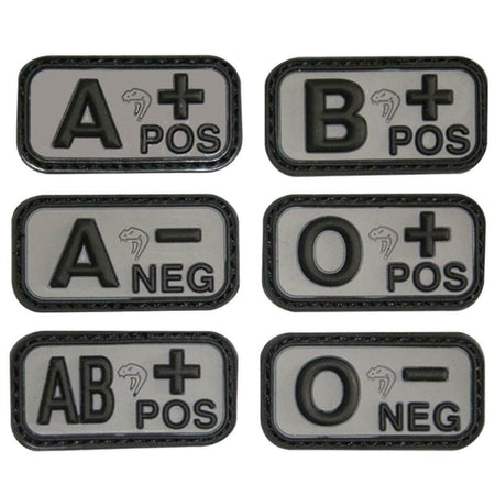 Viper Rubber Blood Group Patch Black