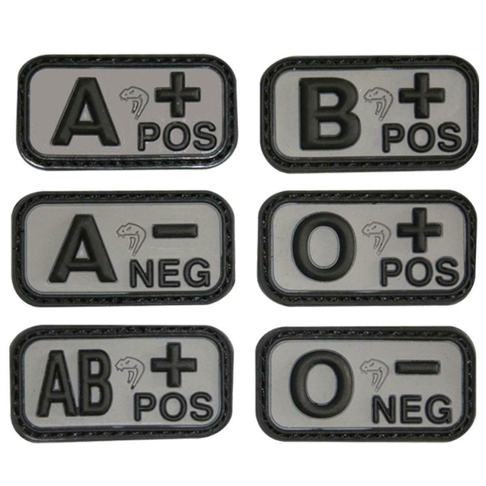 Viper Rubber Blood Group Patch Black