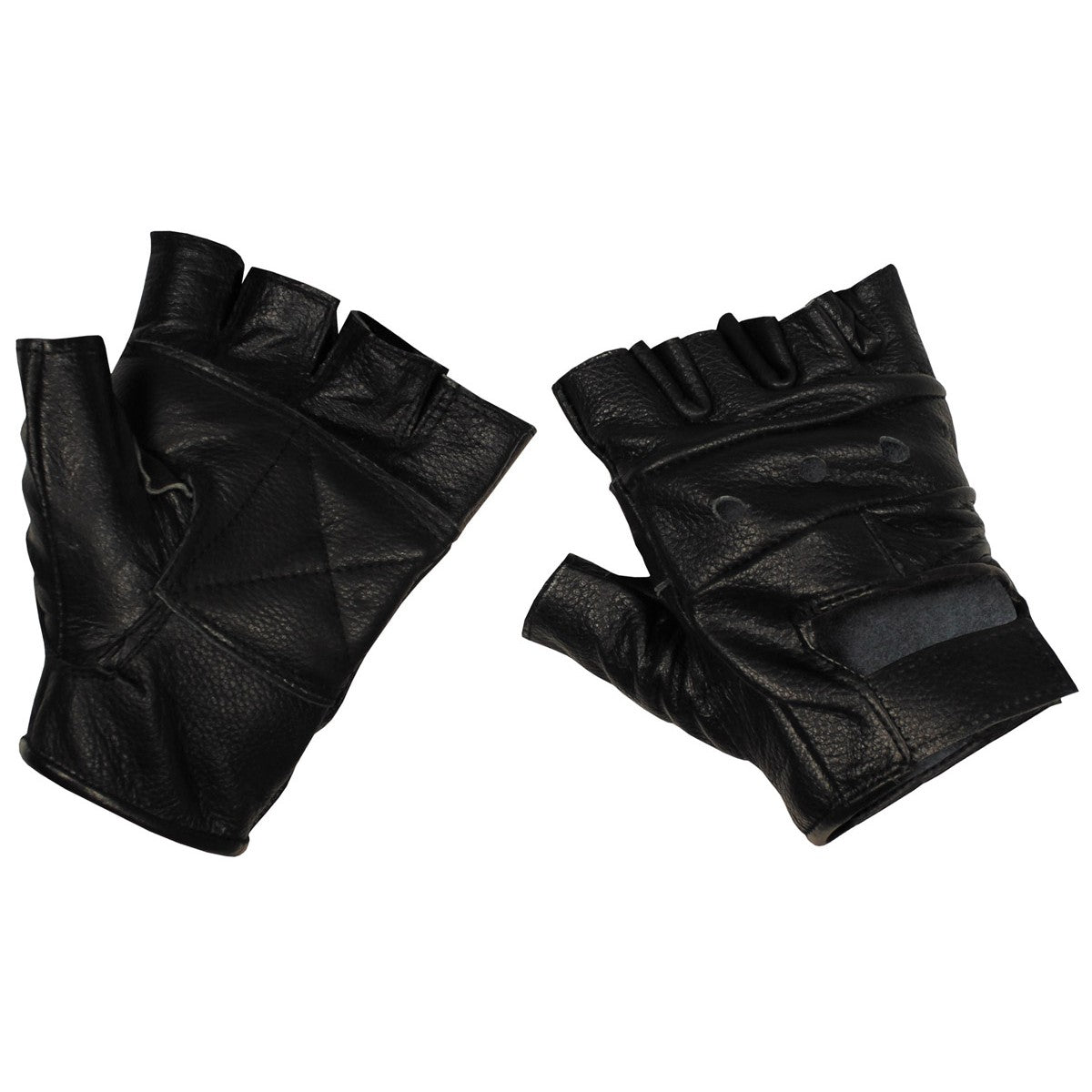 MFH Deluxe Leather Fingerless Gloves Black