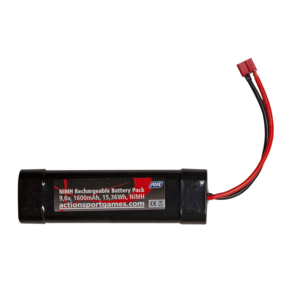 ASG Airsoft Rifle Rechargeable Battery 9.6V 1600mAh NiMH T-Plug