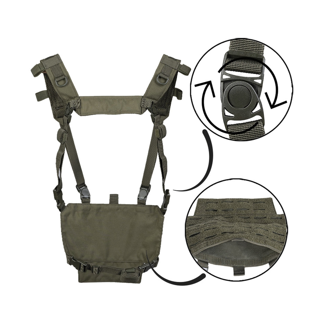 Mil-Tec Tactical Chest Rig Lightweight Vest OD Olive Green