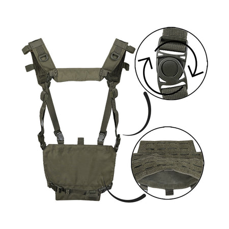 Mil-Tec Tactical Chest Rig Lightweight Vest OD Olive Green