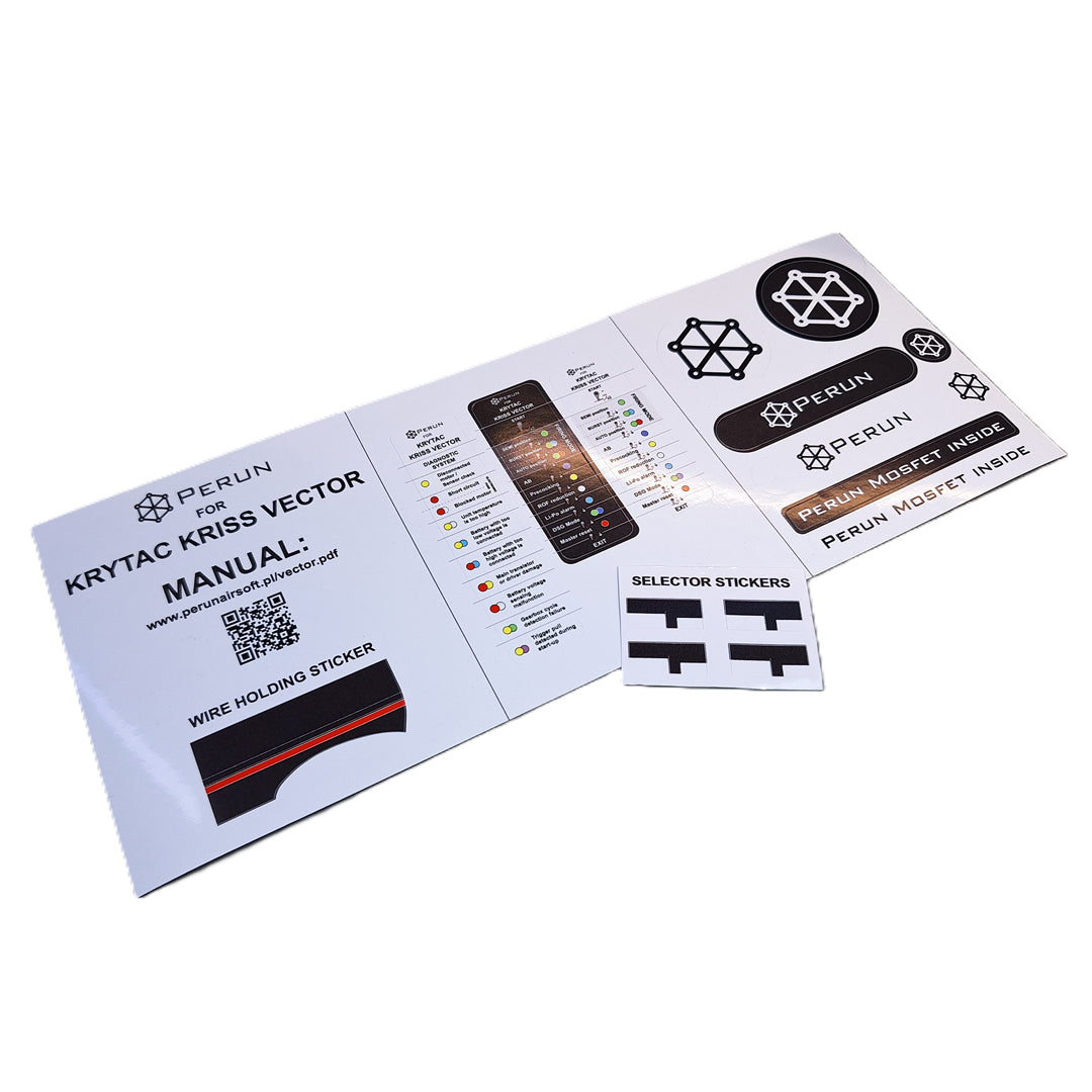 Perun Airsoft Krytac Vector Mosfet Sticker Set