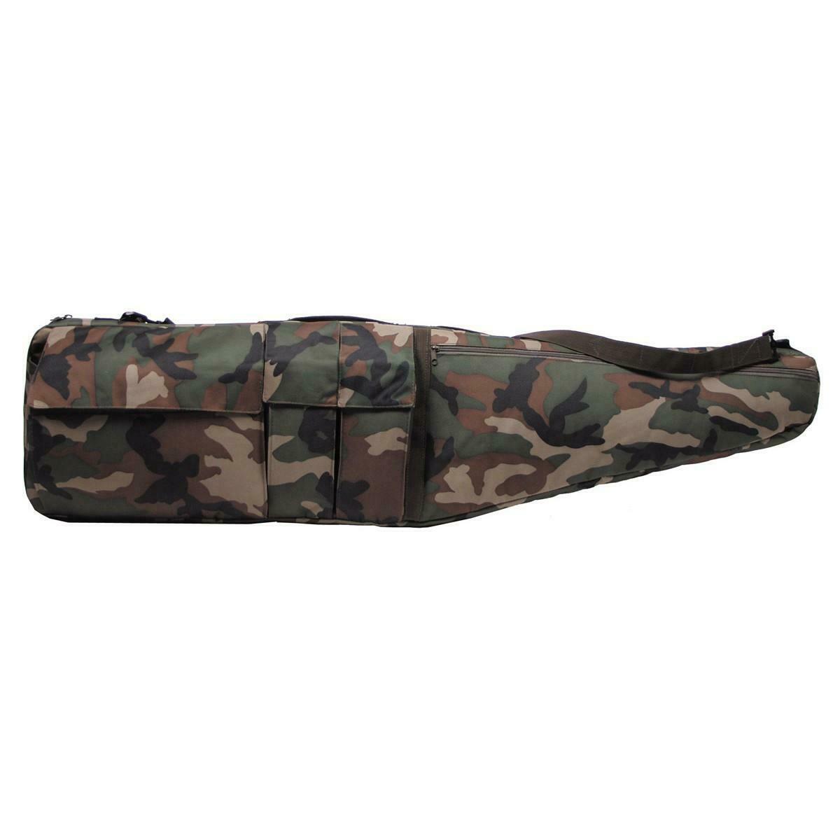 MFH Military Style Sniper Rifle Carry Case Padded Woodland Camo