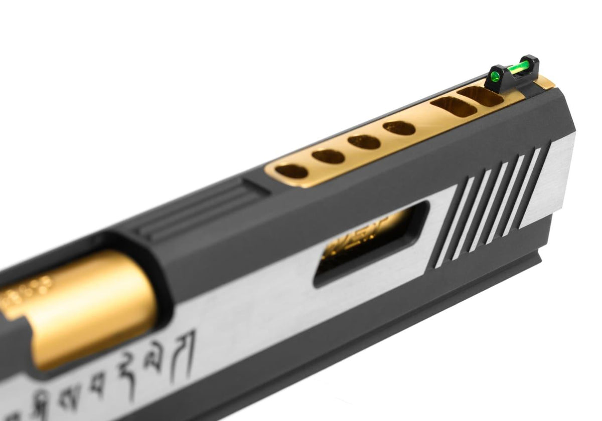 WE Airsoft Hi-Capa 6 Force A Green Gas Pistol Gold Barrel Full Metal 6mm