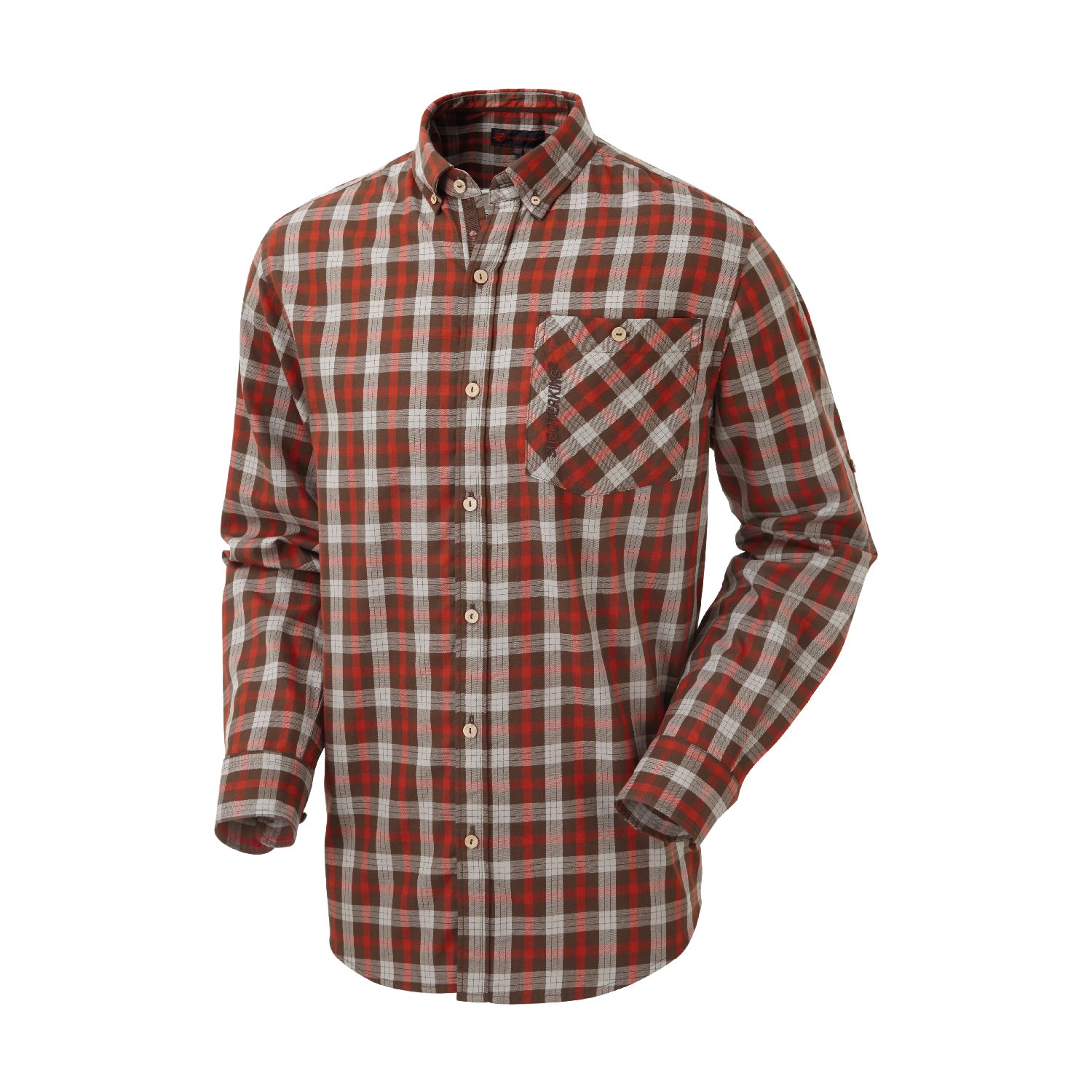 ShooterKing Mens Moorland Check Shirt Red Brown