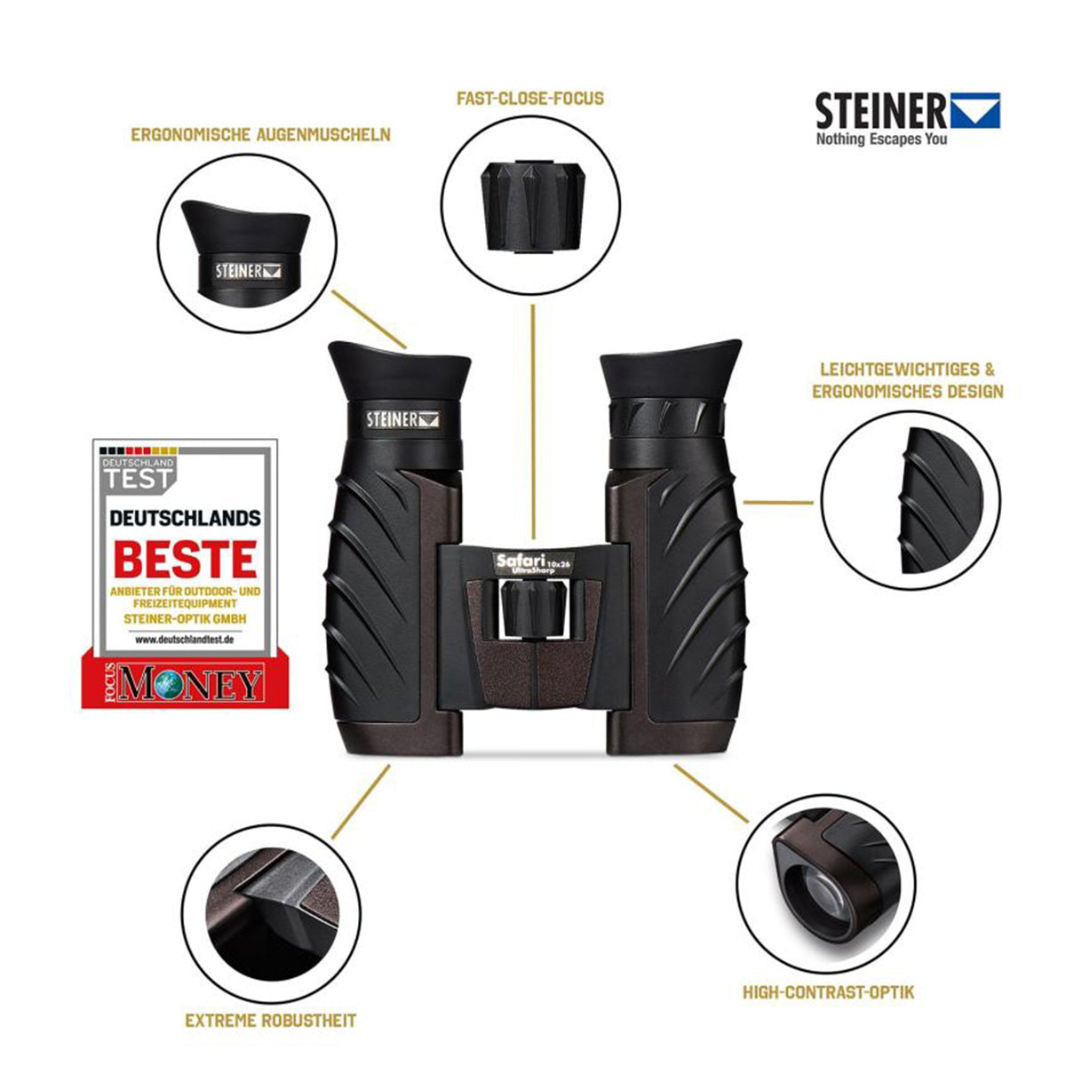 Steiner Safari Ultrasharp Binoculars 10x26 